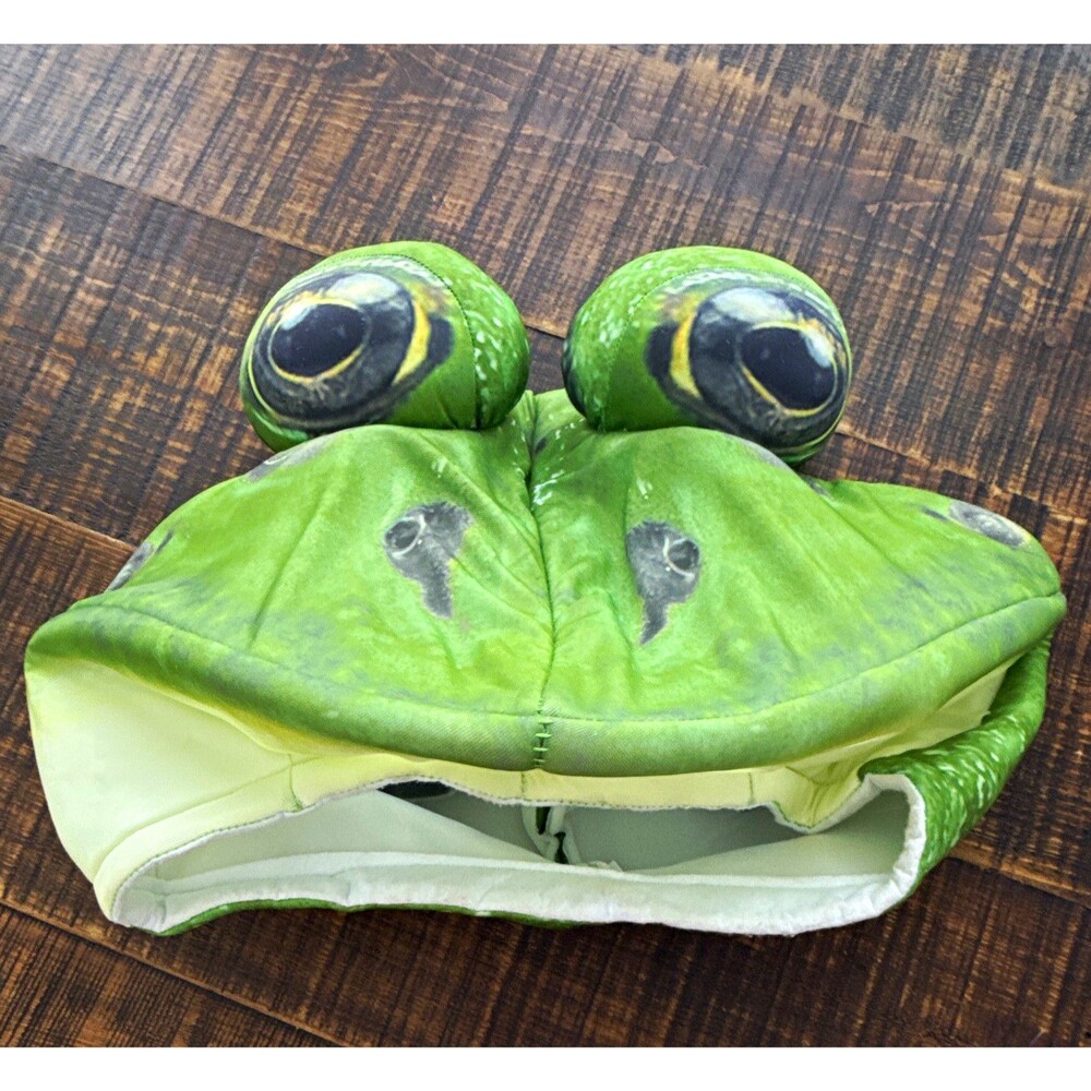Green Adjustable Full Face Frog Mask Adult Unisex One Size Halloween Costume